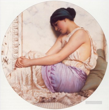 Chica griega 1908 Dama neoclásica John William Godward Pinturas al óleo